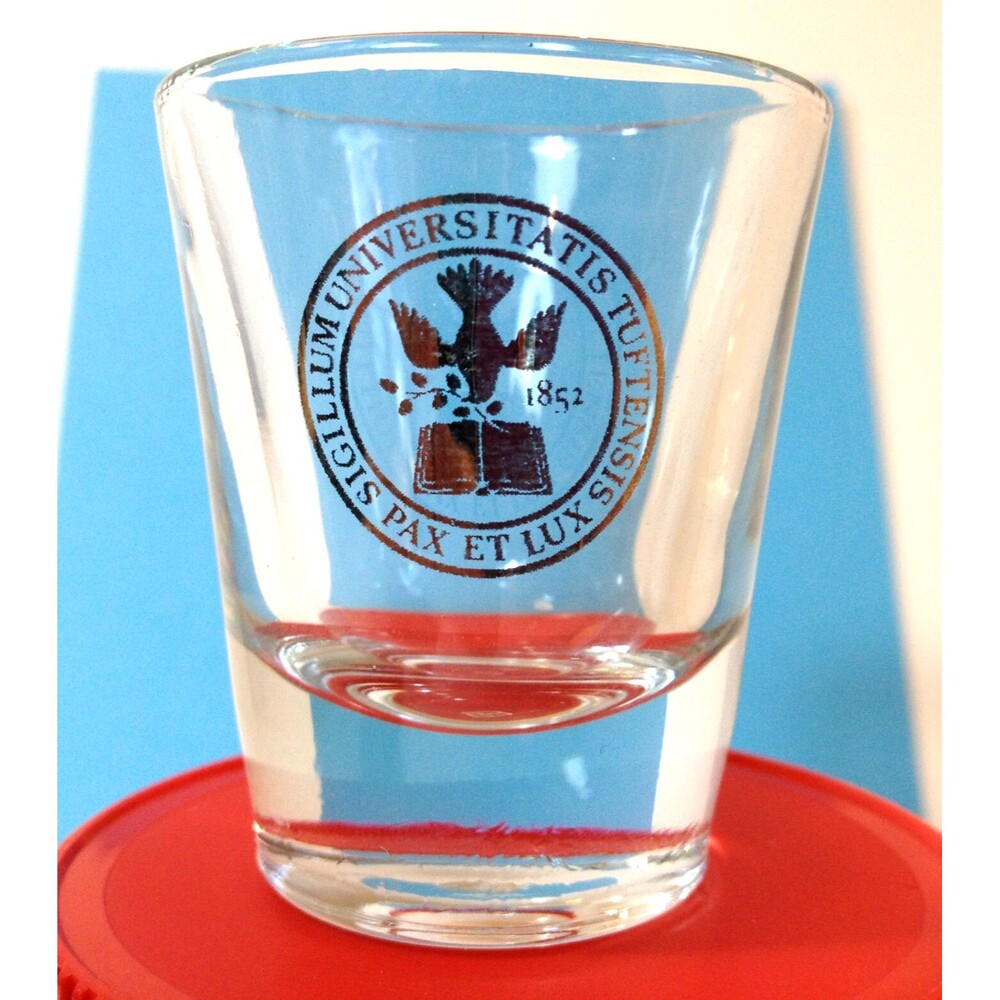 Vintage Tuffs University Shot Glass Gold Seal Anchor Hocking